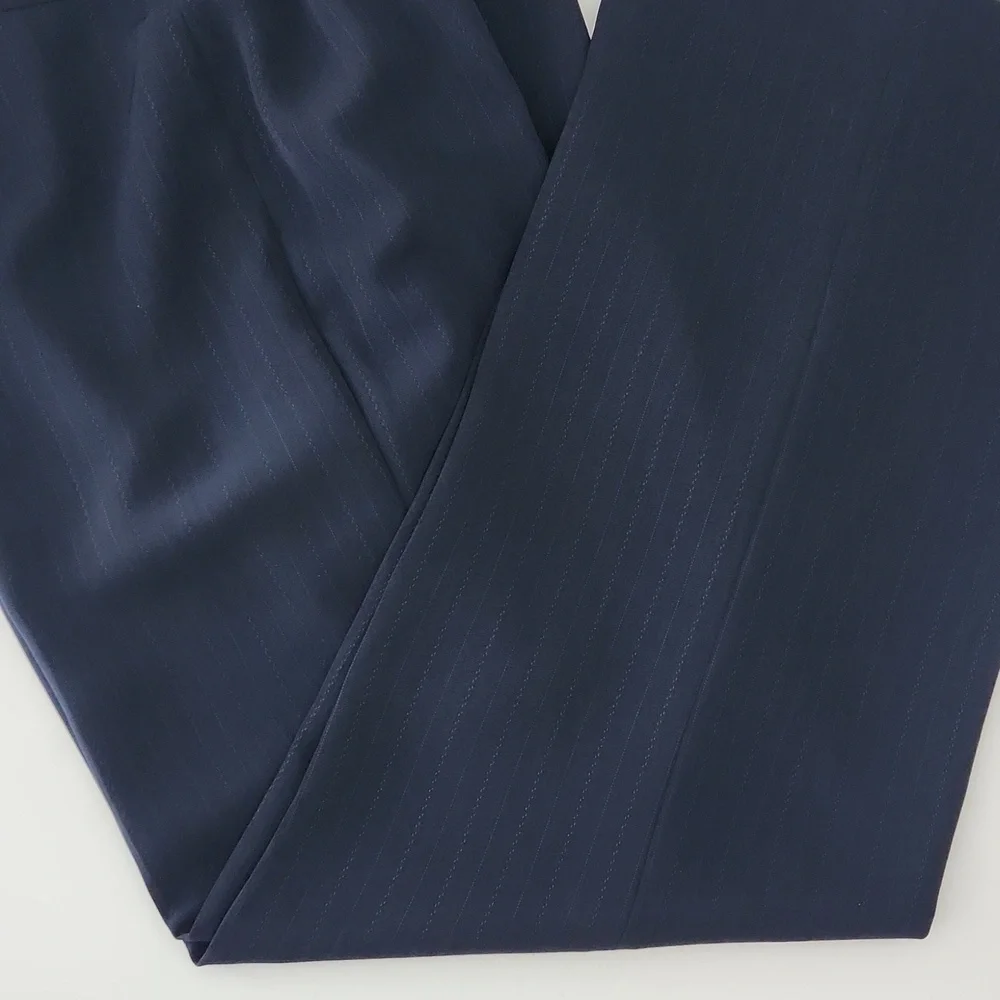 Kasper Petite 10P Navy Pinstripe Pant Suit Blazer & Trousers Career Professional - Picture 9 of 11